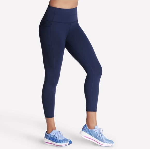 Skechers Go Walk 7/8 Deep Blue Active Leggings Large - Picture 3 of 16